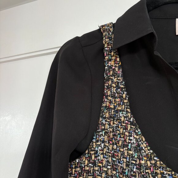 Cinq à Sept Florianna Mini Dress Confetti Tweed Long Sleeves Sz 4 - Picture 7 of 9